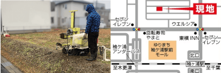 千葉県袖ケ浦モデルハウス建築前の地盤調査